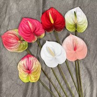 Fleurs d'Anthurium Artificielles Imperméables Effet Naturel du Fabricant Direct pour Décoration Extérieure Jardin Patio et Commerce de Revente