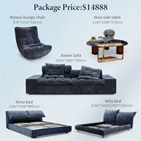 Ensemble de meubles de salon haut de gamme sur mesure, ensemble de canapés pour villa haut de gamme, ensemble complet avec table d'appoint, chaise longue, lit de chambre