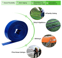 Nouveau tuyau plat de qualité supérieure 50m 100m 2 pouces 4 pouces 6 pouces 8 pouces 10 pouces 12 pouces Tuyau d'arrosage flexible en PVC