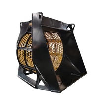Godet de criblage rotatif hydraulique REBET pour excavatrice, idéal pour la séparation du sable, de la pierre et du sol, avec maille de criblage résistante à l'usure