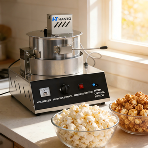 Máquina Portátil de Palomitas de Maíz a Gas y Eléctrica para Puestos y Tiendas, Produce Automáticamente Deliciosas Palomitas de Maíz en Forma de Bola de Caramelo - Product Image 1