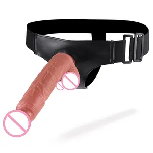 Vibrador de silicone para aumento do pênis, dispositivo de masturbação para homens, calças de couro vazadas, fabricantes de brinquedos sexuais diretos