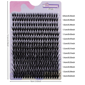 ขนตาปลอมแบบกลุ่ม 14 แถว ทรง D Curl หนา ฟู สำหรับต่อขนตาแบบเส้นต่อเส้น ใช้สำหรับแต่งหน้าเองที่บ้าน - Product Image 4