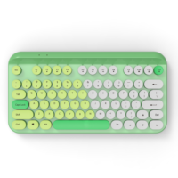 Clavier BT sans fil à touches rondes pour machine à écrire rétro à couleurs personnalisées 77 touches Macaron claviers portables pour PC portable Win/iOS/Android