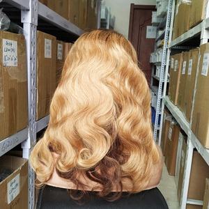 Glueless Wear Go Water Wave Bob Perruque Ombre Blonde Faits Saillants Perruque sans colle Perruque de cheveux humains pré-décolorés - Product Image 4