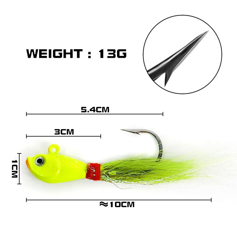 Wholesale Imitation Deer Hair Fish Head Sea Fishing Bait Wholesale Imitation Deer Hair Fish Head Sea Fishing Bait