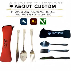 4-piece Set Custom Portable Tableware Bag Outdoor Travel Camping Cutlery Pouch Storage Bag Dinnerware for <b>Camp</b> <b>Kitchen</b> Travel - Product Image 2