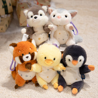 Porte-clés pendentif personnalisé en peluche PP coton, motifs animaux adorables (pingouin, panda), pour jouet de grue de réfrigérateur