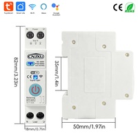 Interruptor Inteligente WIFI 1P+N con Medidor de Energía, Disyuntor Tuya Wifi con Medición de Voltaje, Corriente y Protección contra Fugas, Relé MCB