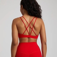 Soutien-gorge de sport longline avec bretelles, meilleur soutien-gorge de sport pas cher avec bretelles au dos, soutien-gorge de sport bleu sexy Xxxx pour femmes, dos croisé