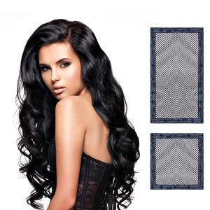 Extensions de cheveux à clipser 13 pouces 7 pouces carrées rectangulaires noires ondulées longues pour femmes - Product Image 2