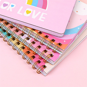 أدوات مكتبية ومستلزمات مدرسية هدايا ترويجية مغلف يوميات يومية كثيف بشكل لولبي مزين بألوان قوس قزح دفتر بغلاف فارغ معاد تدويره - Product Image 6