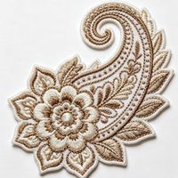 Patchs thermocollants en tissu brodé motif fleur cachemire dorée, couleurs et tailles personnalisées, grands modèles pour vêtements, chaussures, sacs, chapeaux