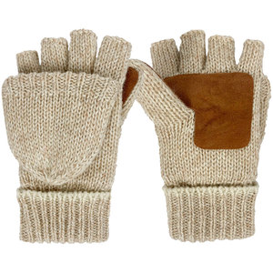 Private Label Winter Knitted <strong>Fingerless</strong> <strong>Gloves</strong> Thermal Insulation Warm Convertible <strong>Mittens</strong> Flap <strong>Cover</strong> <strong>Gloves</strong> <strong>with</strong> leather - Product Image 1
