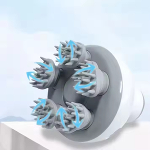 Masajeador de cabeza eléctrico portátil con cinco cabezales de masaje, masajeador de cuero cabelludo y facial de ABS+silicona para promover el crecimiento del cabello - Product Image 5