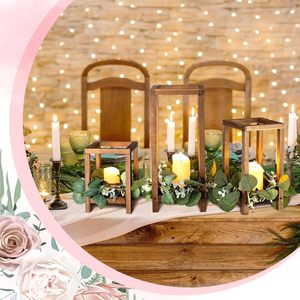 Hölzerne Hochzeits laterne Herzstück Dekoration Bauernhaus Laterne Kerzenhalter für Tisch hochzeits feier Baby party - Product Image 6