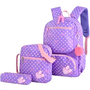 도매 3 개/대 야외 bagpack 어린이 배낭 귀여운 Bowknot 캔버스 학교 가방