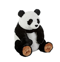 Adorable peluche réaliste de panda noir et blanc, animaux en peluche doux