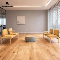 Ensemble canapé et table basse SpaceUnited, style moderne minimaliste, décontracté, cadre en métal, canapé deux places rembourré