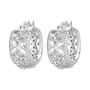 Nuevos aretes de aro con estampado retro, aretes originales de moda para chicas, ideas creativas para regalos - Product Image 2