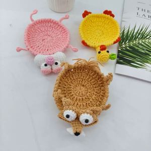 Sous-verre en bois personnalisé Gloran Funny Factory, tortue marron faite à la main, en forme d'animal, tissage au crochet, isolant thermique - Product Image 6