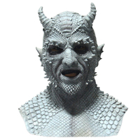 Masque de démon en latex intégré au torse, masque intégral d'horreur pour Halloween, cosplay, maison hantée, accessoire de fête costumée