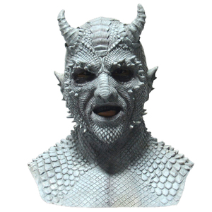 Maschera in lattice di demone zombie a grandezza naturale con petto integrato, maschera <span class=keywords><strong>horror</strong></span> integrale per Halloween, cosplay, casa stregata, costume, oggetto di scena per feste - Product Image 4