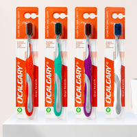 Brosse à dents manuelle antidérapante à poils arrondis pour adultes avec poignée confortable, nettoyage de la plaque dentaire, fournitures dentaires en gros