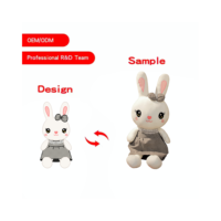 Peluche Animale Super Douce Personnalisée de 7 Pouces (Singe, Cerf, Lapin, Ours) – Vente Directe Usine – Poupée en Peluche Animale Colorée en PP