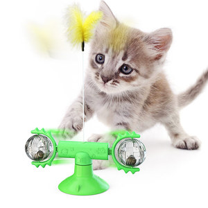 2020 new design Hot Sale Cat Toy silly cat wind mill grinding record player ball toy - Product Image 6