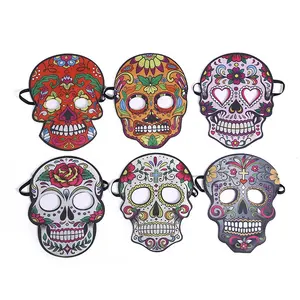 Poeticesistere uomini e donne unici colorati <span class=keywords><strong>Horror</strong></span> Full Face morbida maschera di plastica per festa per il giorno dei morti - Product Image 1