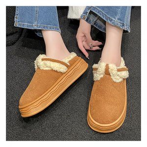 Stivali invernali LK-SJB comodi da donna Poggle pelliccia in Suede con tacco alla moda per pantofole - Product Image 1