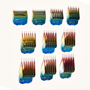 Peines guía para cortapelos eléctricos, juego de 8 piezas, coloridos, electrochapados, magnéticos, para herramientas de peluquería de salón - Product Image 1