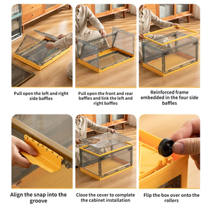 Caja de Almacenamiento Plegable 27/40/56/88/120L, Organizador Moderno y Sostenible de Plástico Transparente con Tapa, Multifuncional con Ruedas para Ropa - Product Image 6