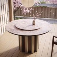 Table de salle à manger et ensemble de chaises en marbre de luxe moderne, modèle Slate Circle