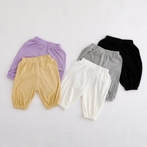 Pantalons d'été unisexes pour bébés de 3 à 24 <span class=keywords><strong>mois</strong></span>, couleur unie, pantalons à revers élastiques, garçons filles, spandex/coton respirant, noir, <span class=keywords><strong>blanc</strong></span>, gris - Product Image 1