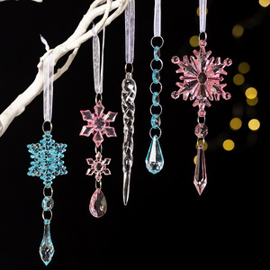 Nouvelles décorations de Noël transfrontalières en forme de flocon de neige transparent, décorations créatives en acrylique transparent pour arbre de Noël. - Product Image 1