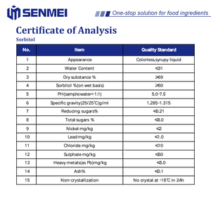 SENMEI <span class=keywords><strong>D</strong></span>-Sorbitolo in Polvere Alimentare Dolcificante 25KG/SACCO Durata 24 Mesi Additivo Alimentare per l'Industria Alimentare e delle Bevande - Product Image 3