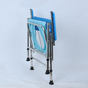 Longdong Aluminum Alloy <b>Commode</b> <b>Chair</b> Blue Foldable With Armrests For Pregnant Women And Elderly - Product Image 2