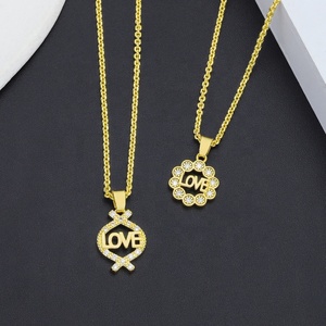 เครื่องประดับทองชุบ 24K คุณภาพส่งออกสำหรับผู้หญิง จี้รูปหัวใจมินิมอลแบบปรับแต่งได้ - Product Image 4