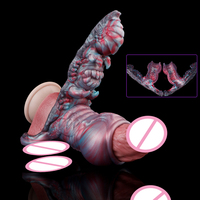 Alien Penis-Hülle mit Penisring und Klitoris-Stimulator, Silikon-Penisvergrößerer, G-Punkt-Stimulation, Paar-Sexspielzeug für Männer