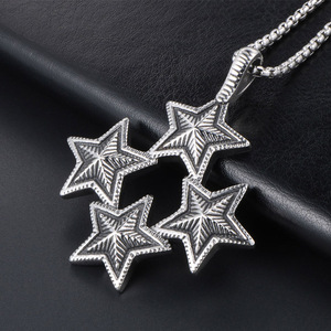 สร้อยคอจี้เหล็กไทเทเนียมสี่ดาวสำหรับผู้ชายและผู้หญิงที่ไม่ซ้ำกันห้าดาวชี้เครื่องประดับ SP593เครื่องประดับ - Product Image 3