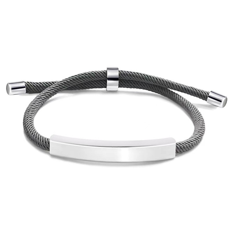 Grey rope bracelet-steel