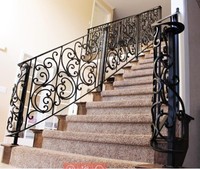 Prima Model 030 Balustrade en fer forgé décorative moderne à pointe de lance noire, revêtement en poudre, faible entretien, traitement antirouille par trempage à chaud