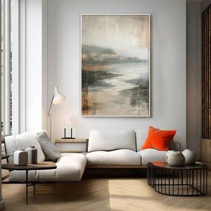 Peinture à l'huile abstraite originale, toile non encadrée, décoration murale minimaliste, décoration esthétique originale pour la maison, l'hôtel, la galerie - Product Image 4