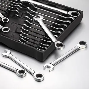 Heavy Duty 8-32mm Ratchet Wrench Individual Adjustable Combinations Wrench Spanner Set Tools