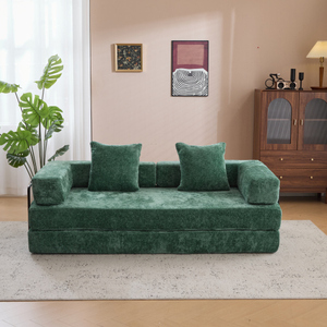 Ghế sofa nén, ghế sofa giường đa năng có tựa lưng và tay vịn, ghế sofa giường thư giãn êm ái, chất liệu vải nhung. - Product Image 1
