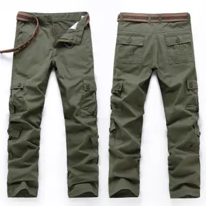 גברים של מכנסיים סרבל חיצוני מזדמן כיס רב Workwear Loose מכנסיים מטען כיס רב ישר