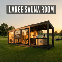 Kabin Sauna Komersial Dekorasi Dinding Garam Himalaya Kustom Lampu Latar LED Klub Spa Ruang Sauna Besar Dalam Ruangan