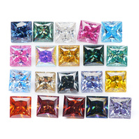 RTS Venta al por Mayor de Joyería con Hoja de Oro, Moissanita Opalescente Multicolor de Corte Princesa Creada en Laboratorio y Tratada Térmicamente, Certificado GRA, Suelta